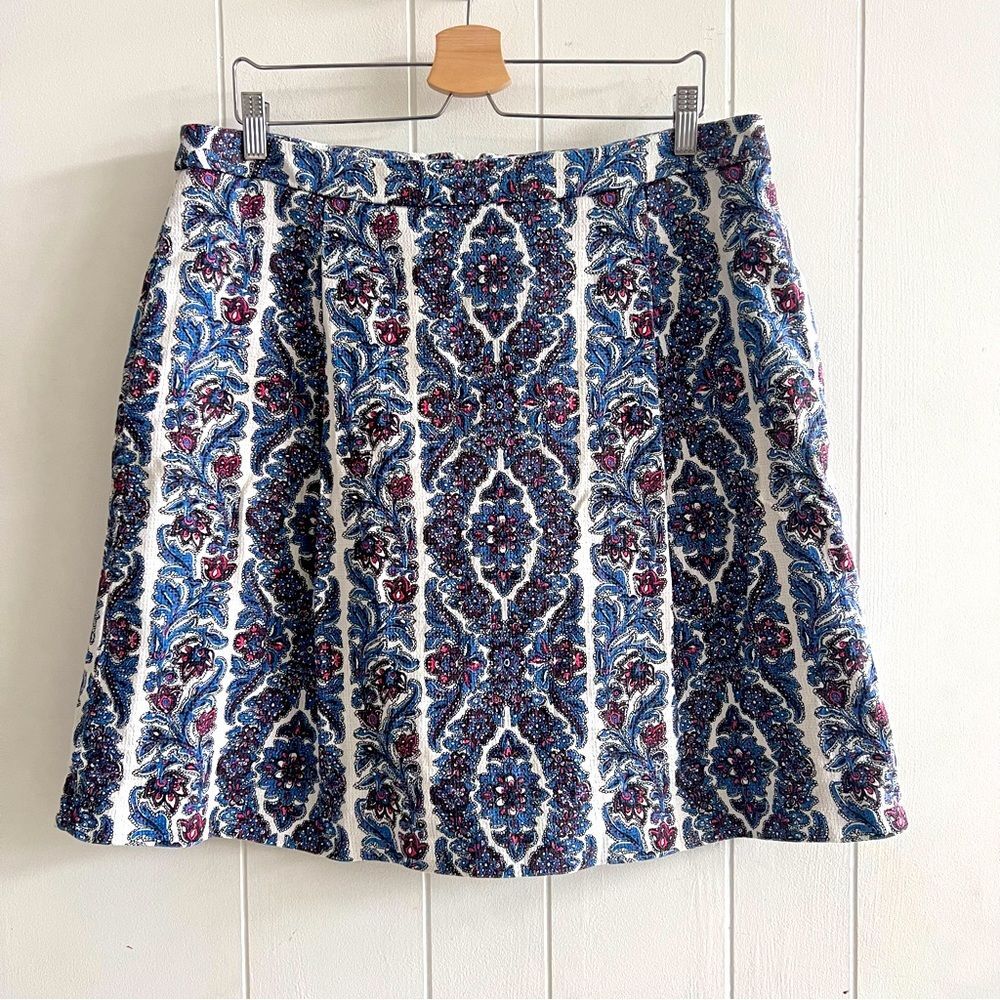 Boden Kate Paisley A-Line Pleated Skirt